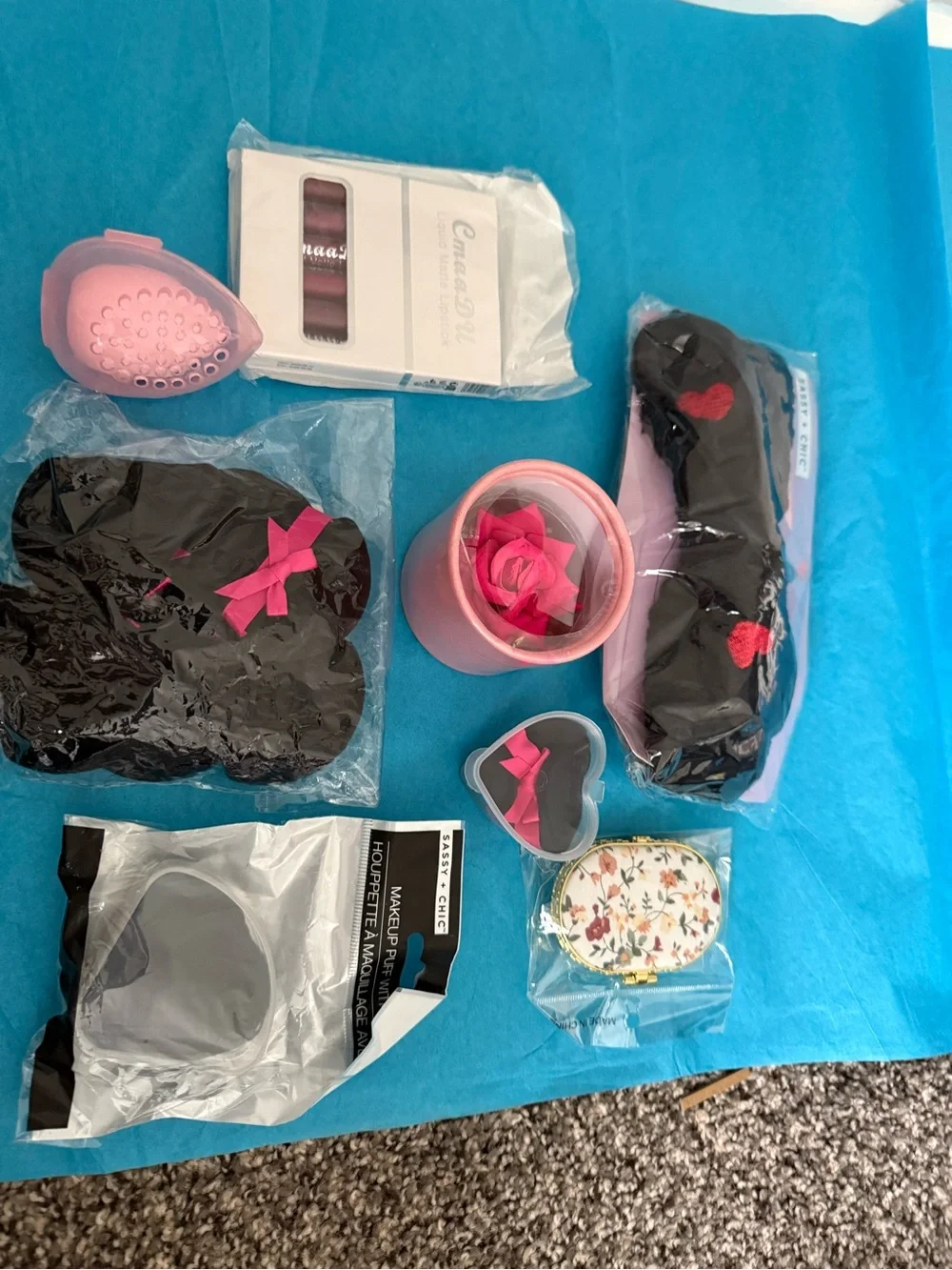 Women Accessories Black & Pink Makeup Accessory Set